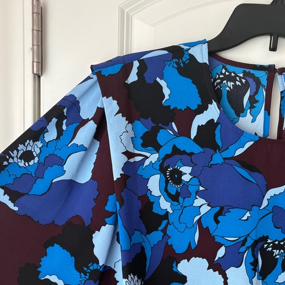 Who What Wear Blue Floral Long-Sleeve Blouse Size XL - Picture 6 of 8